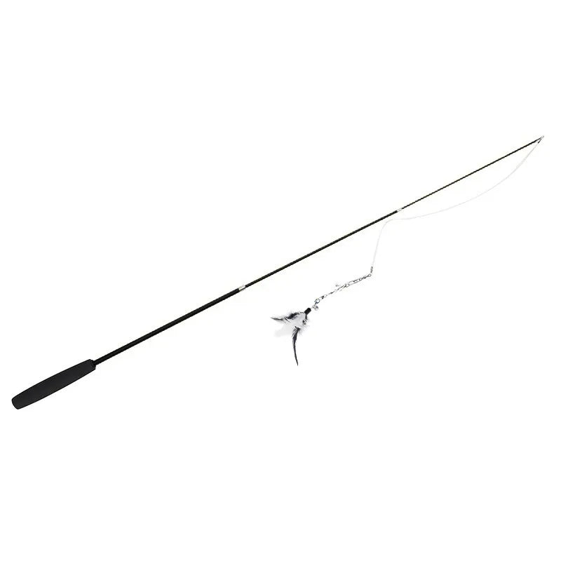 Pet Cat Toy Super Long Three Section Telescopic Rod Cat Teaser Stick Feather Replacement Head Cat Teaser Supplies New