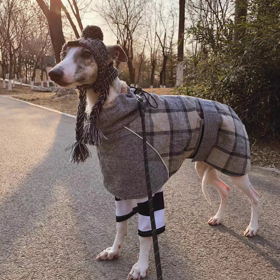 Dog Clothes Winter Thick Warm Dog Jacket for Small Large Dogs Reflective Windproof Pet Clothing Checked Strom Snow Dog Coat 3XL