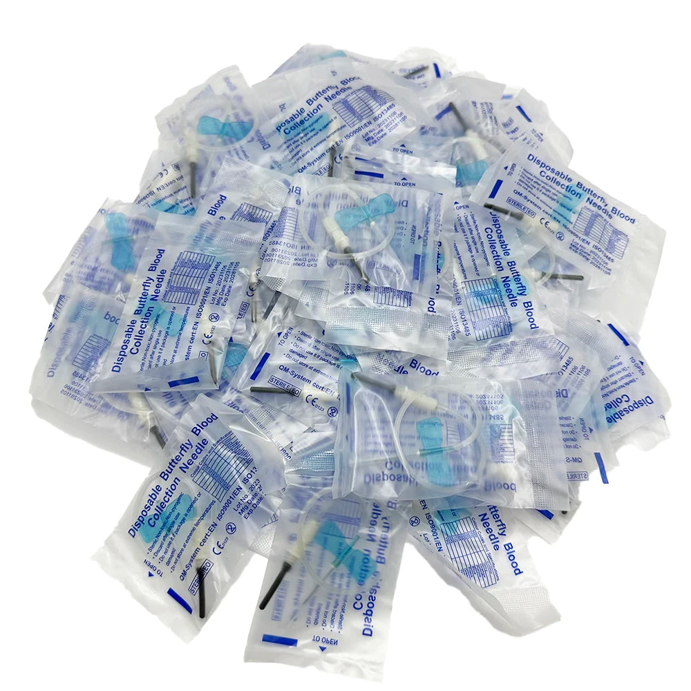 100pcs/lot Disposable Butterfly Blood Collection Needle double wing type Blood Collection Needle Pet Care Room Cat Dogs Animal