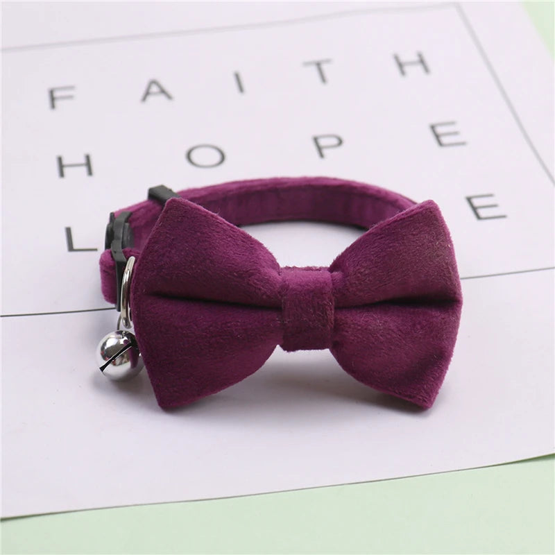 Pet Collars New Pet Bow Bell Collars Cute Cat Collars Pet Supplies Multicolor Adjustable Pets Dressing Tool Pets Accessories