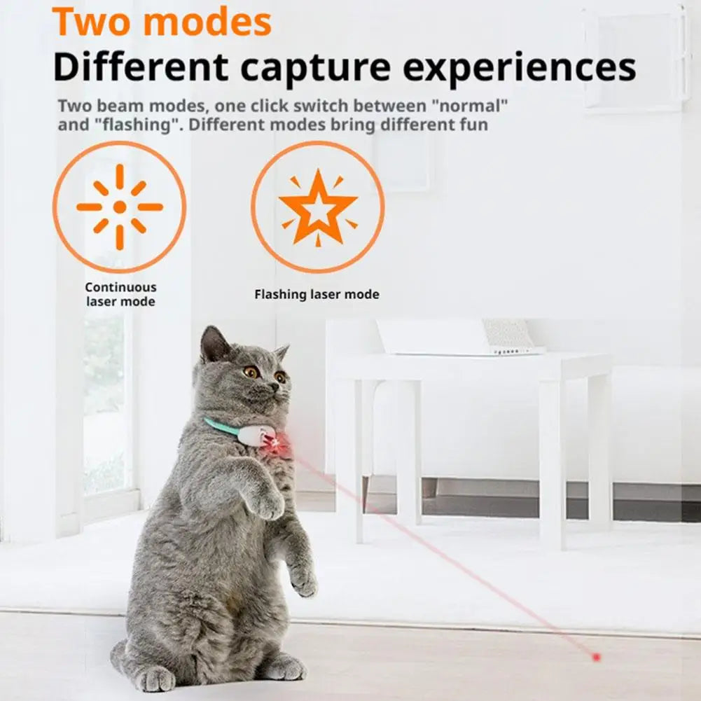 Smart Laser Cat-teasing Collar Laser Rechargeable Auto Infrared Interactive Pet Kitten Toys for Relieve Anxiety Pet Supplies