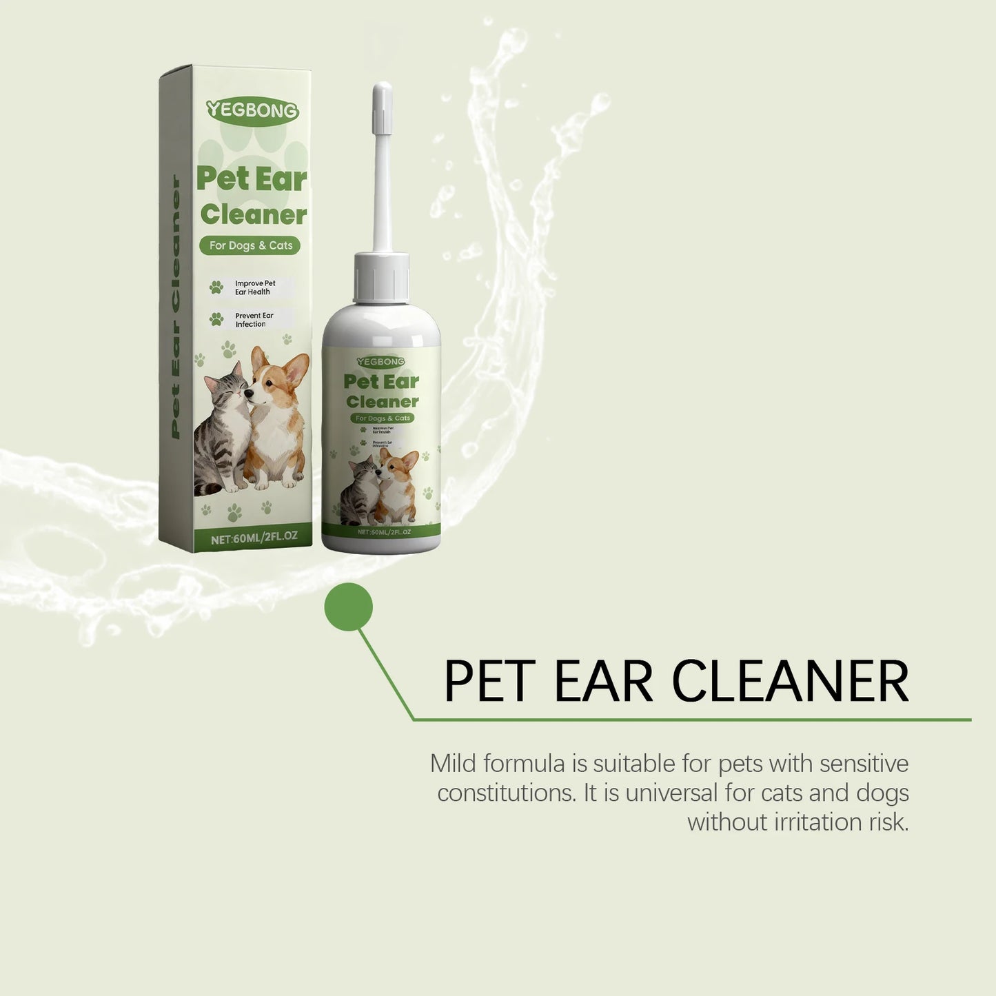 Pet Care Ear Drops Gently Cleaning Earwax Eliminating Odors Reducing Mite Infection Relieve Itching and Discomfort Pet Ear Fluid