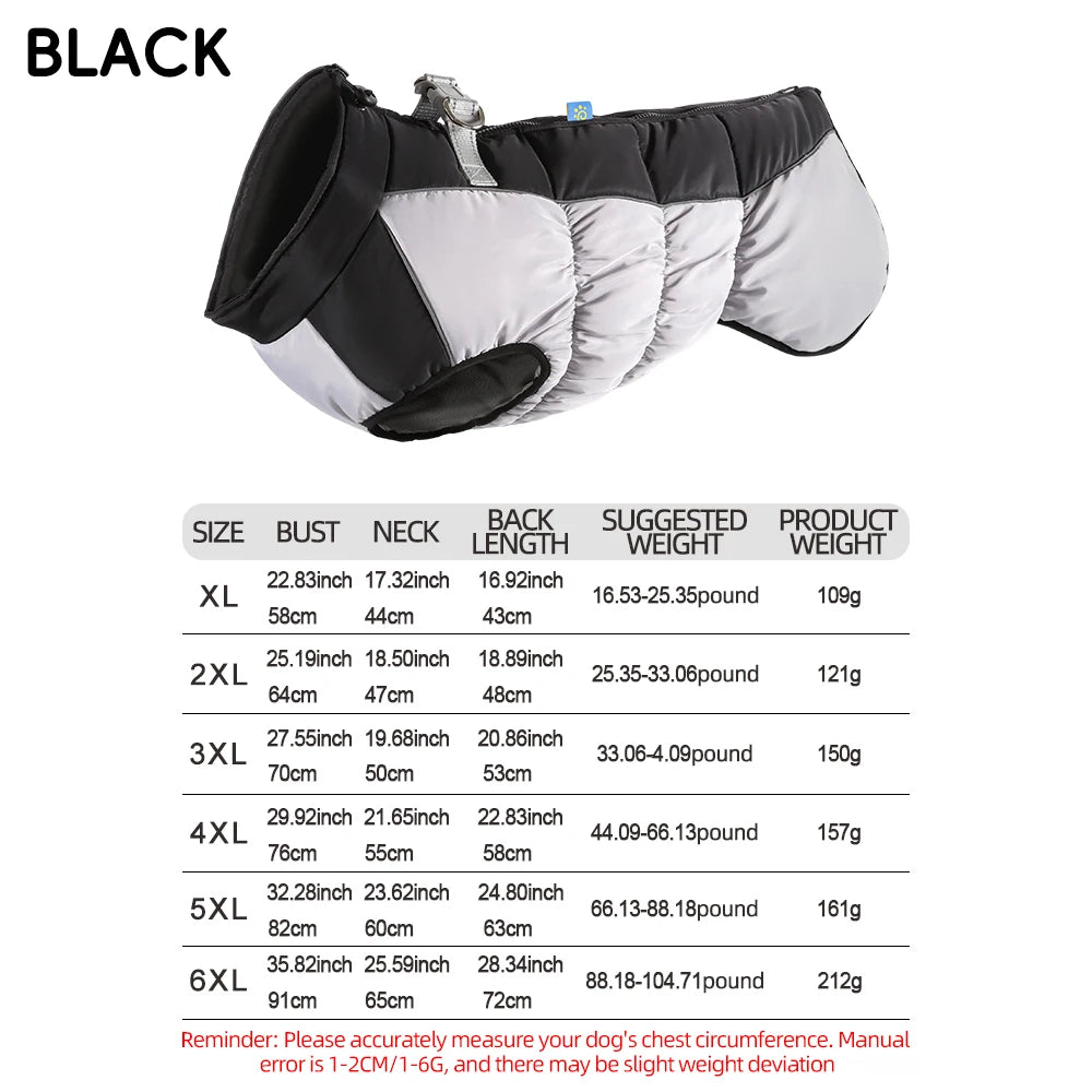 Large Dog Jacket Waterproof Dog Clothing Medium and Large Dog Winter Pet Clothing Labrador Coat Labrador German Shepherd Vest