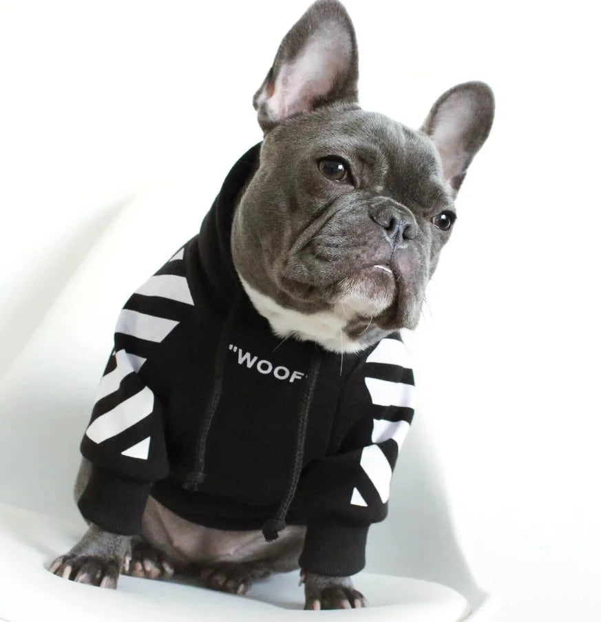 Black French Bull Dog Clothes XS-2XL Small Medium Pet Clothing Winter Autumn Warm Puppy Hoodies Sweatshirts
