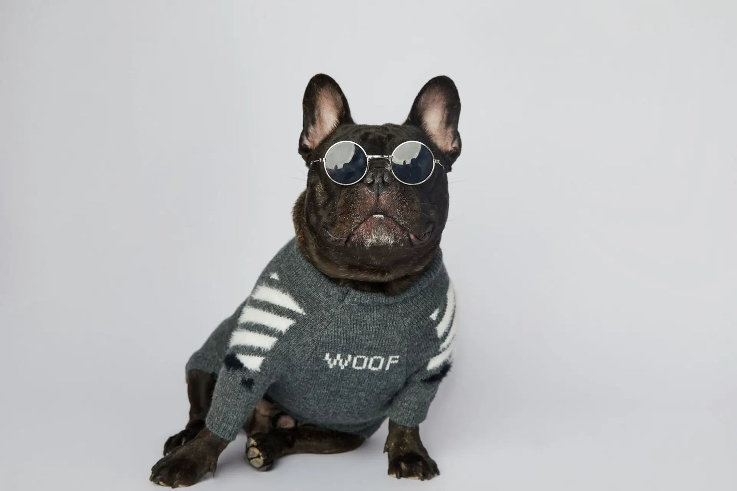 Winter Thick Soft Pet Clothing S-3XL Cotton Dog Knitwear Funny WOOF Cute Luxury French Bull Sweaters Jumpers