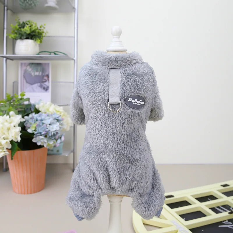 Thermal Fleece Dog Jumpsuit Pajamas Warm Puppy Kitten Sleepwear for Chihuahua Poodle Small Pets Soft Comfortable Pet Clothing