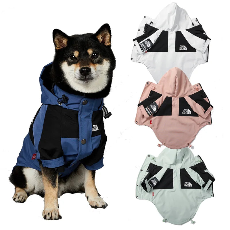 The Dog Fans Fashion Dog JackeT Outdoor Pet Clothing XS-5XL Medium Large Dog Rain Coat Puppy Waterproof Jacket