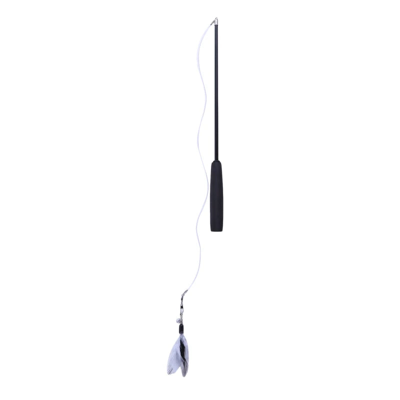 Pet Cat Toy Super Long Three Section Telescopic Rod Cat Teaser Stick Feather Replacement Head Cat Teaser Supplies New