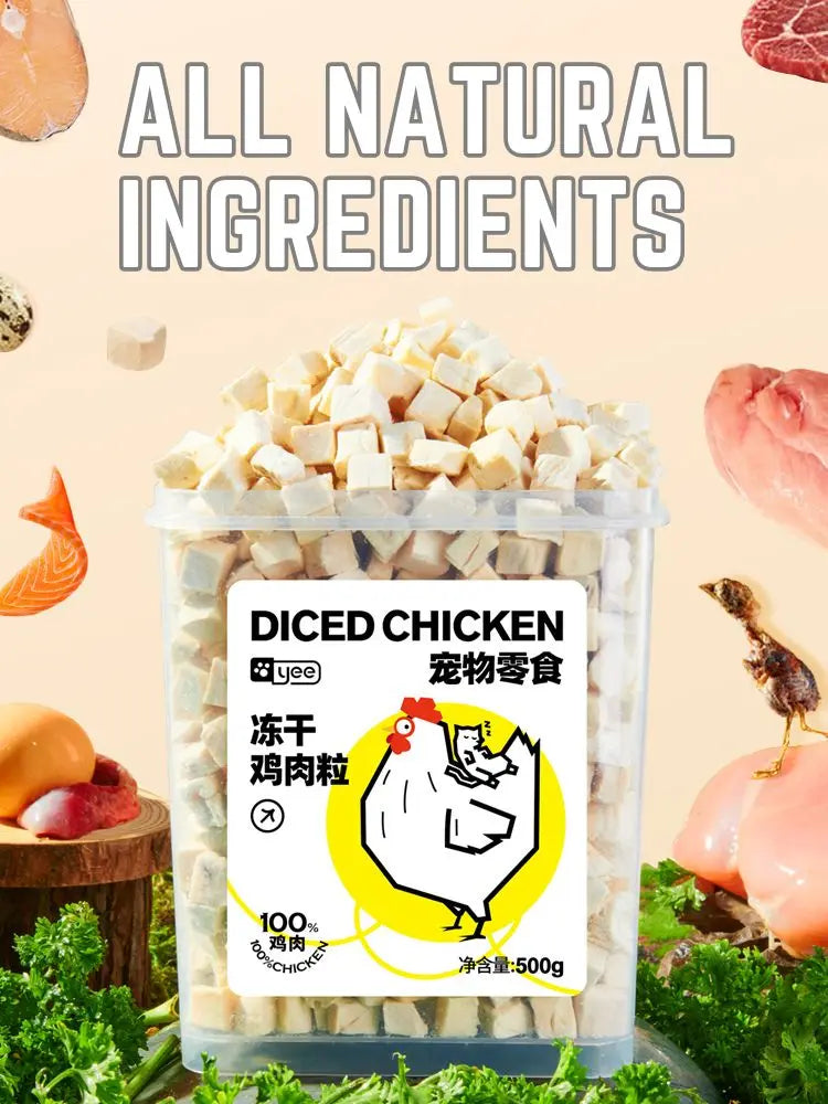 Freeze-dried Chicken Pellets 500g Bucket Freeze-Dried Cat Factory Wholesale Price Pet Treats 0 Added High Protein Pet Food