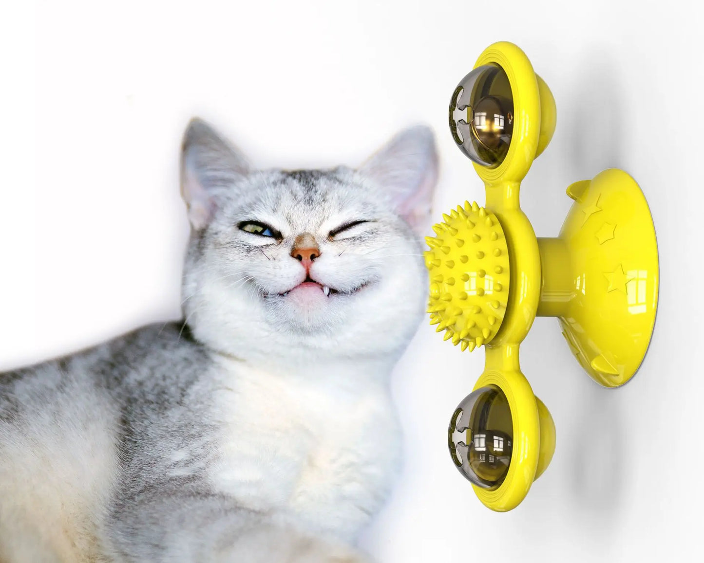 Windmill Rotating Cat Toy Turntable Interactive Pet Scratcher Hair Brush Catnip Teaser Toy for Kittens Cats Pet Supplies