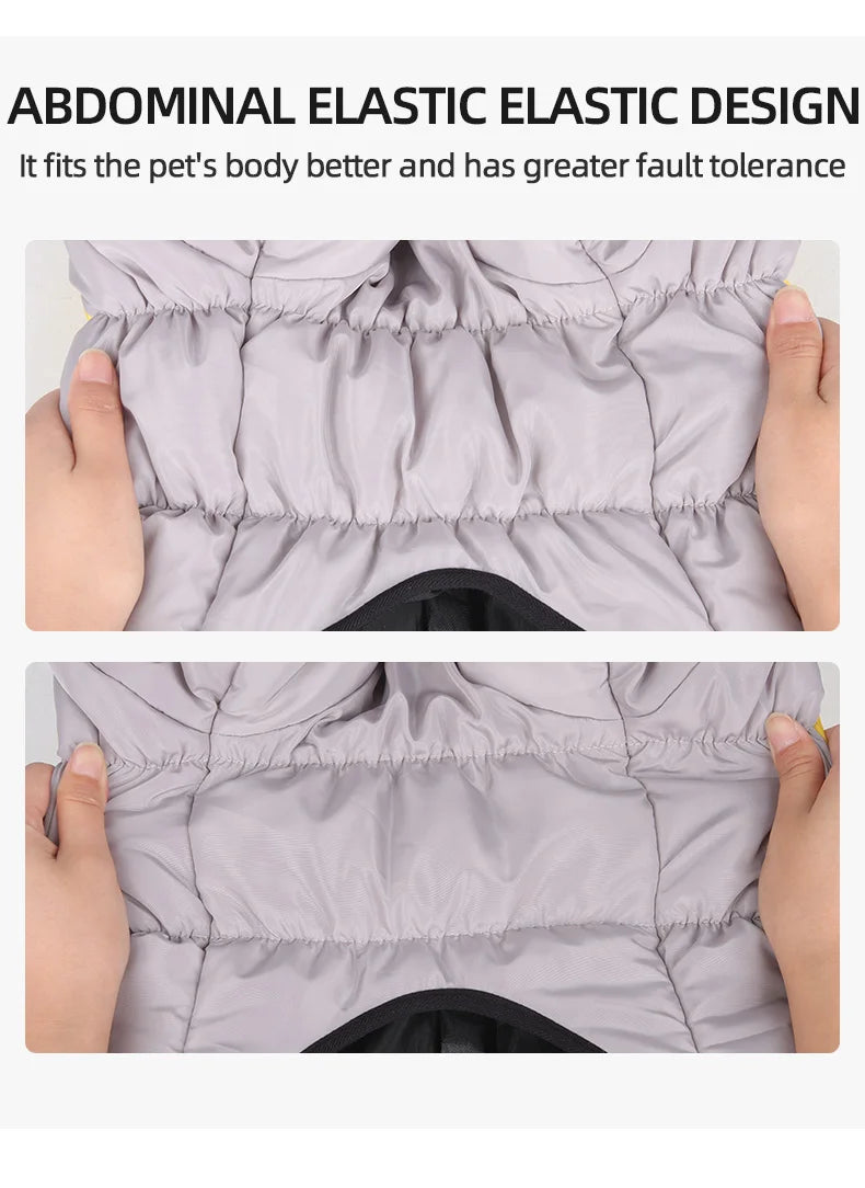 Winter Warm Dog Down Jacket Waterproof Large Dog Coat Reflection High Collar Pet Clothing for Medium Large Dogs Golden Retriever