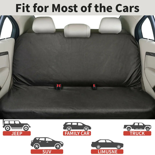 Black Heavy-Duty Waterproof Rear Seat Cover Universal Pet Dog Protector for Cars Back Seat Shield Resistant To Spills Scratches