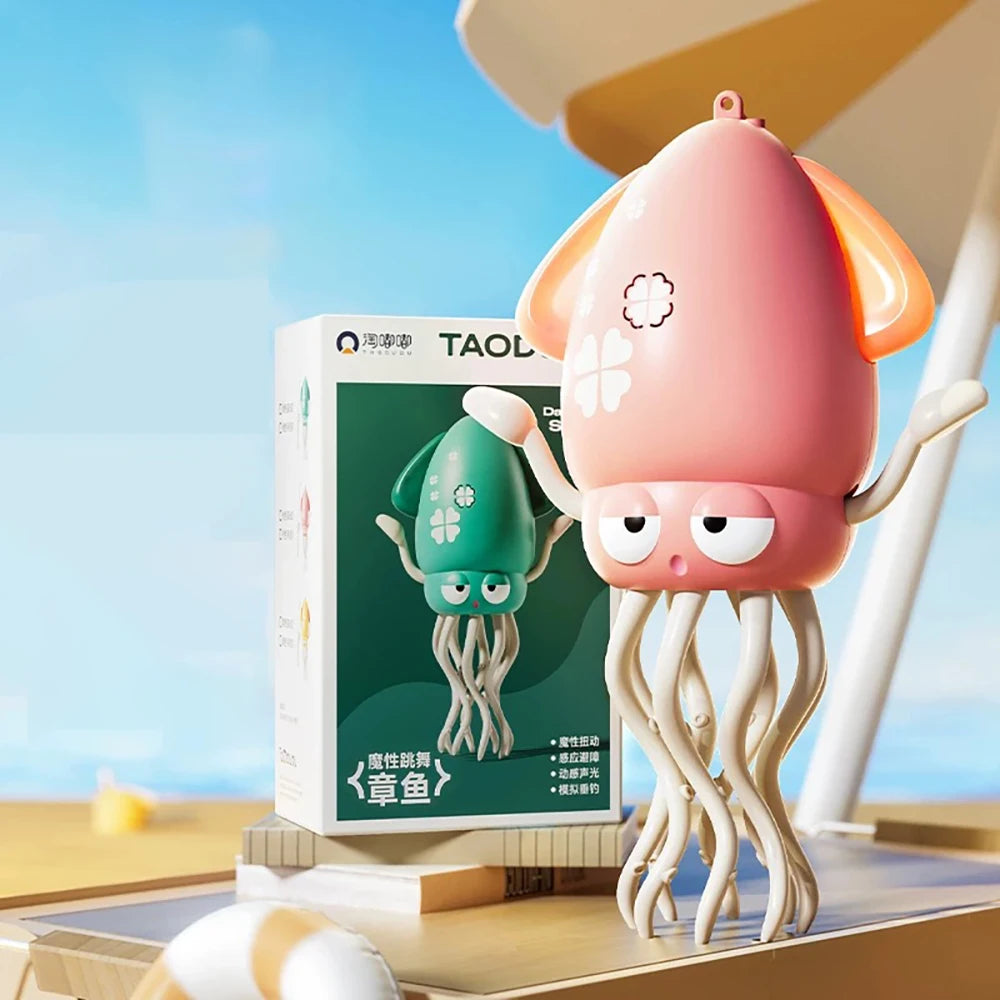 Interactive Cat Toy Electric Automatic Moving Dancing Octopus Sound and Light Pet Toys Cartoon Interactive Cat Toy
