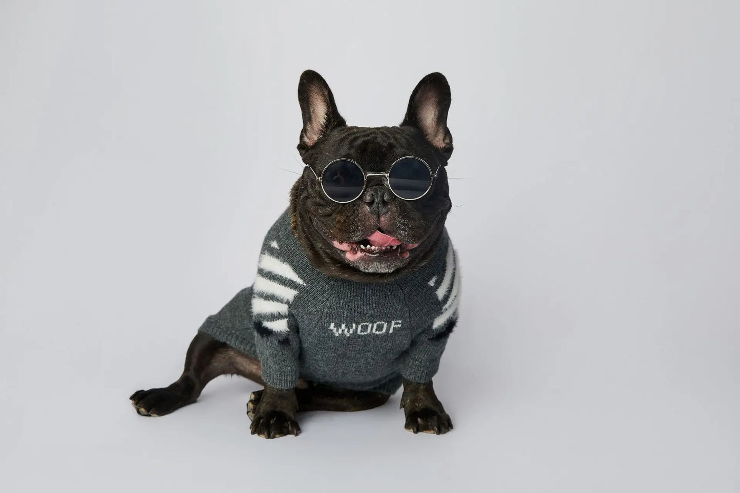 Winter Thick Soft Pet Clothing S-3XL Cotton Dog Knitwear Funny WOOF Cute Luxury French Bull Sweaters Jumpers