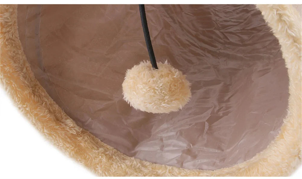 Collapsible Cat Tunnel Suede Fabric Puppy Rabbit Play Chase Hide Tunnel Tube Indoor for Game Exercising Hiding Training Pet Toys