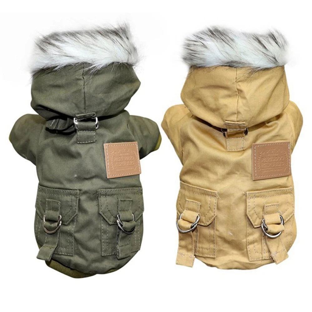 Winter Warm Puppy Jacket, Thicken Hoodie Dog Coat for Small Medium Dogs Chihuahua Yorkies, Cute Pet Clothing