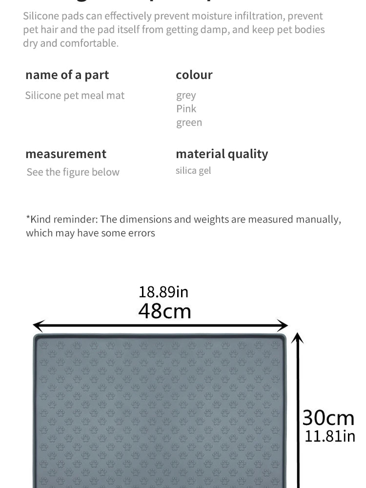 Pet Placemat Nonspill Easy to Clean Foldable Cat and Dog Feeding Mat Silicone Non-slip Waterproof Pet Mat