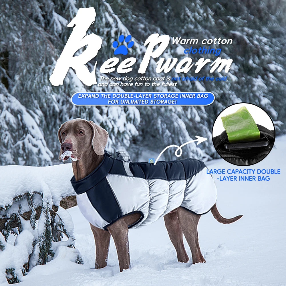 Large Dog Jacket Waterproof Dog Clothing Medium and Large Dog Winter Pet Clothing Labrador Coat Labrador German Shepherd Vest