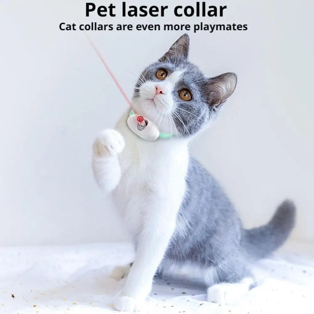 Smart Laser Cat-teasing Collar Laser Rechargeable Auto Infrared Interactive Pet Kitten Toys for Relieve Anxiety Pet Supplies