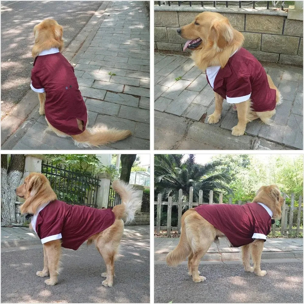 Halloween Dog Costume Pet Formal Tuxedo Dress & Wedding Suit Big Dog Clothes with Black Bow Cosplay Large Pet Clothing for Party