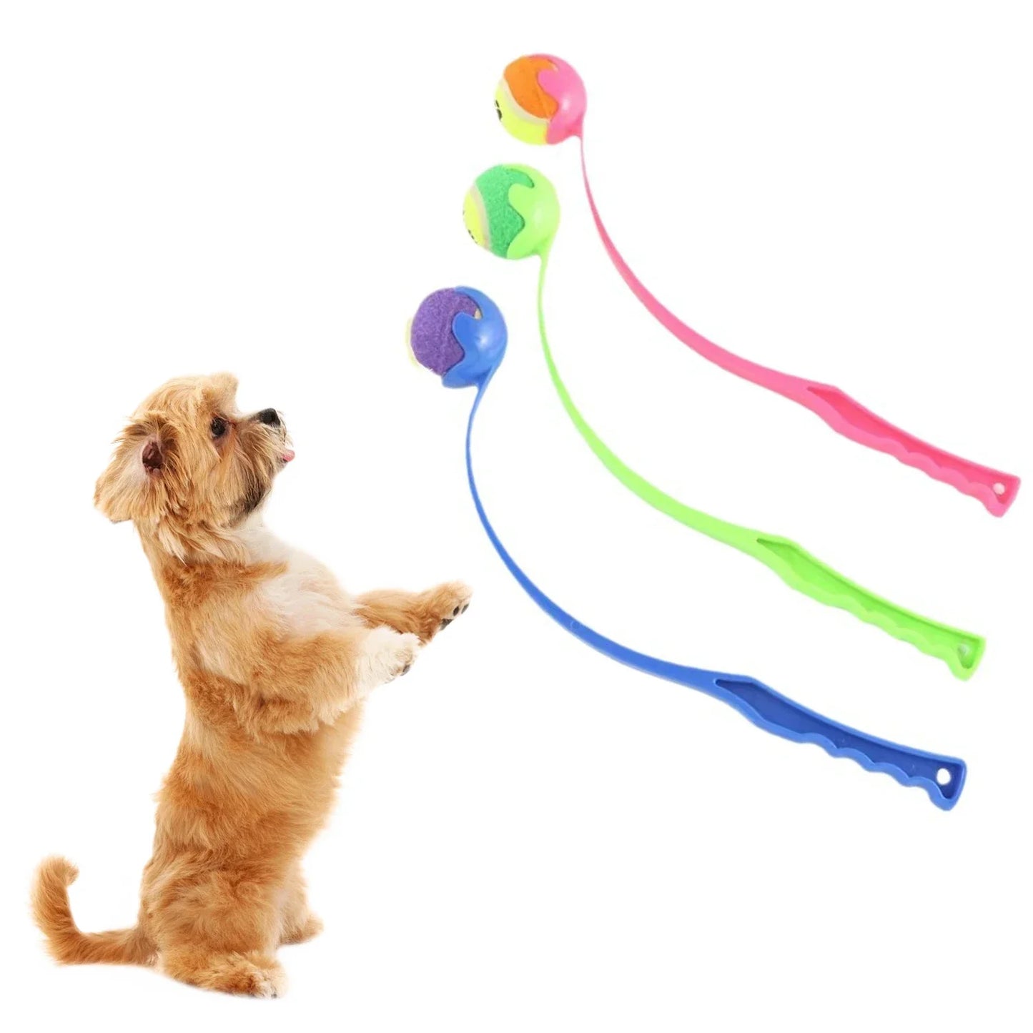 Pet Tennis Ball Launcher Set Outdoor Dog Training Toy Fetch Play Durable Ergonomic Handle Interactive Ball Picking Pet Supplies