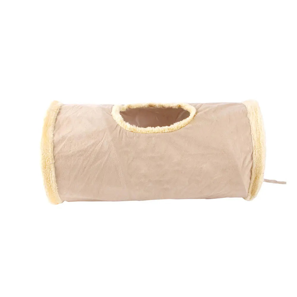 Collapsible Cat Tunnel Suede Fabric Puppy Rabbit Play Chase Hide Tunnel Tube Indoor for Game Exercising Hiding Training Pet Toys