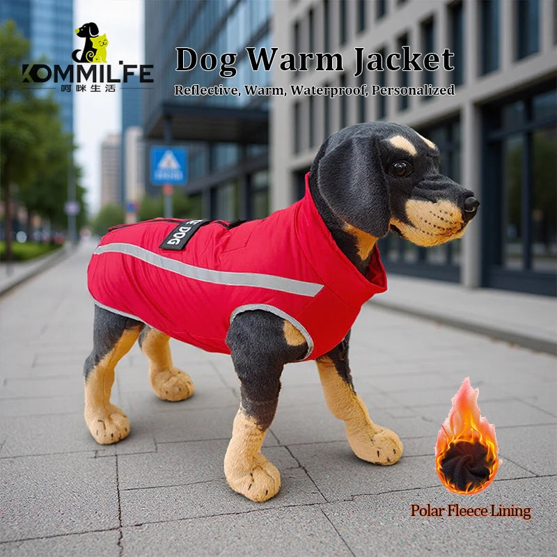 Personalized Dog clothes Warm Fleece Waterproof Winter Clothes for Dogs Pet Clothing Jackets Small Medium Large Dog Accessories