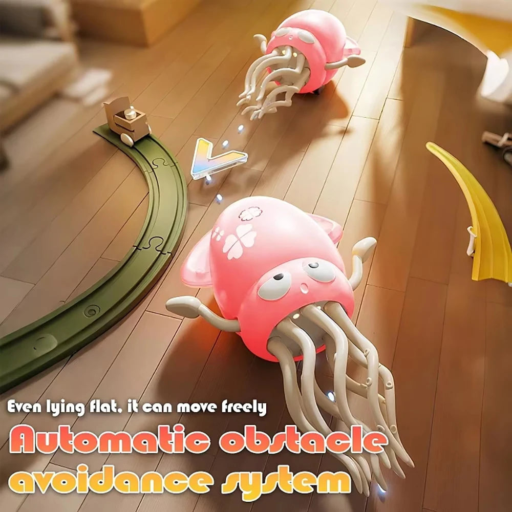 Interactive Cat Toy Electric Automatic Moving Dancing Octopus Sound and Light Pet Toys Cartoon Interactive Cat Toy