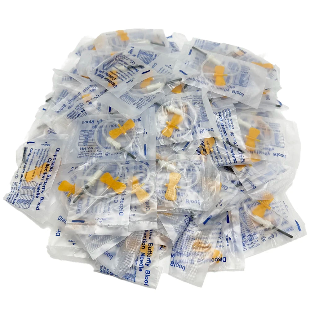 100pcs/lot Disposable Butterfly Blood Collection Needle double wing type Blood Collection Needle Pet Care Room Cat Dogs Animal
