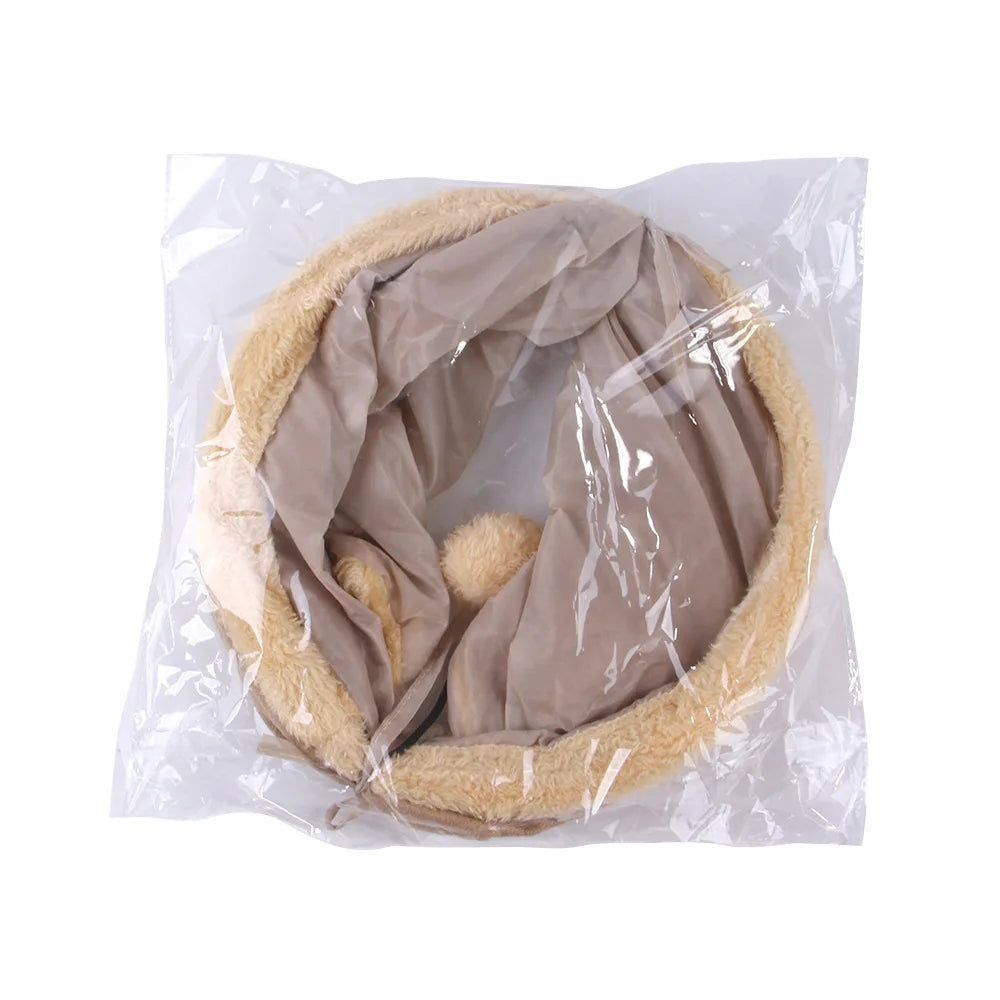 Collapsible Cat Tunnel Suede Fabric Puppy Rabbit Play Chase Hide Tunnel Tube Indoor for Game Exercising Hiding Training Pet Toys