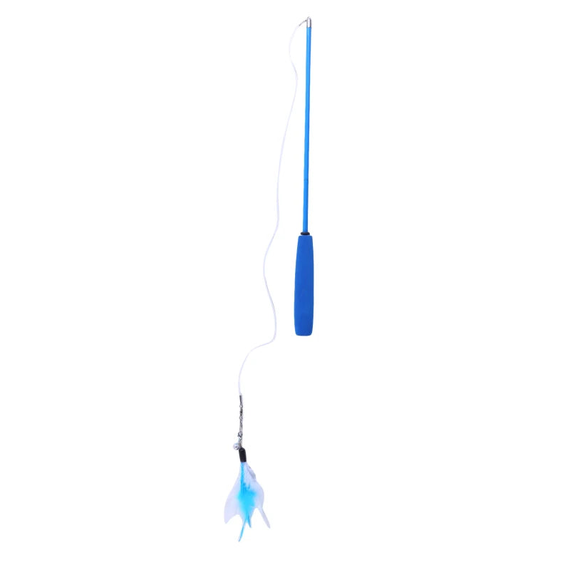 Pet Cat Toy Super Long Three Section Telescopic Rod Cat Teaser Stick Feather Replacement Head Cat Teaser Supplies New