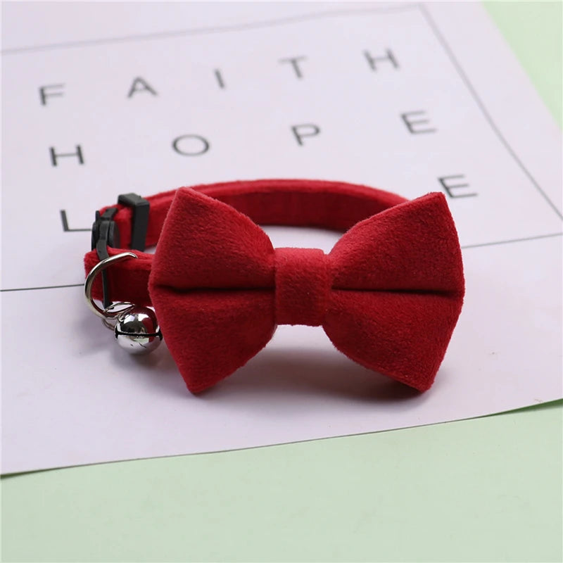 Pet Collars New Pet Bow Bell Collars Cute Cat Collars Pet Supplies Multicolor Adjustable Pets Dressing Tool Pets Accessories