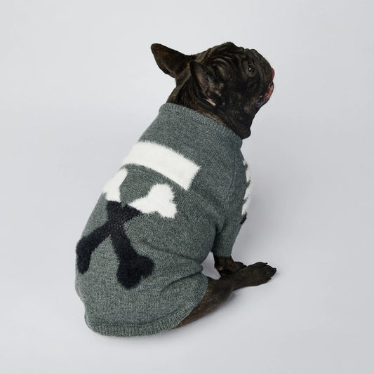 Winter Thick Soft Pet Clothing S-3XL Cotton Dog Knitwear Funny WOOF Cute Luxury French Bull Sweaters Jumpers