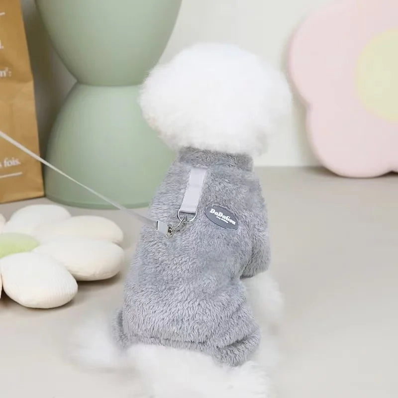 Thermal Fleece Dog Jumpsuit Pajamas Warm Puppy Kitten Sleepwear for Chihuahua Poodle Small Pets Soft Comfortable Pet Clothing