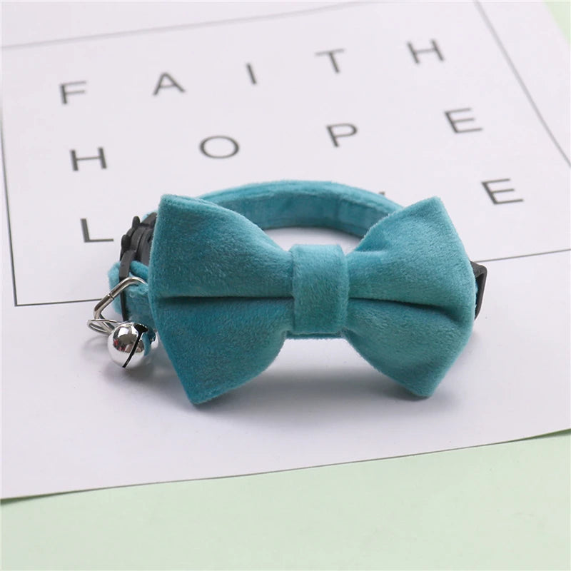 Pet Collars New Pet Bow Bell Collars Cute Cat Collars Pet Supplies Multicolor Adjustable Pets Dressing Tool Pets Accessories