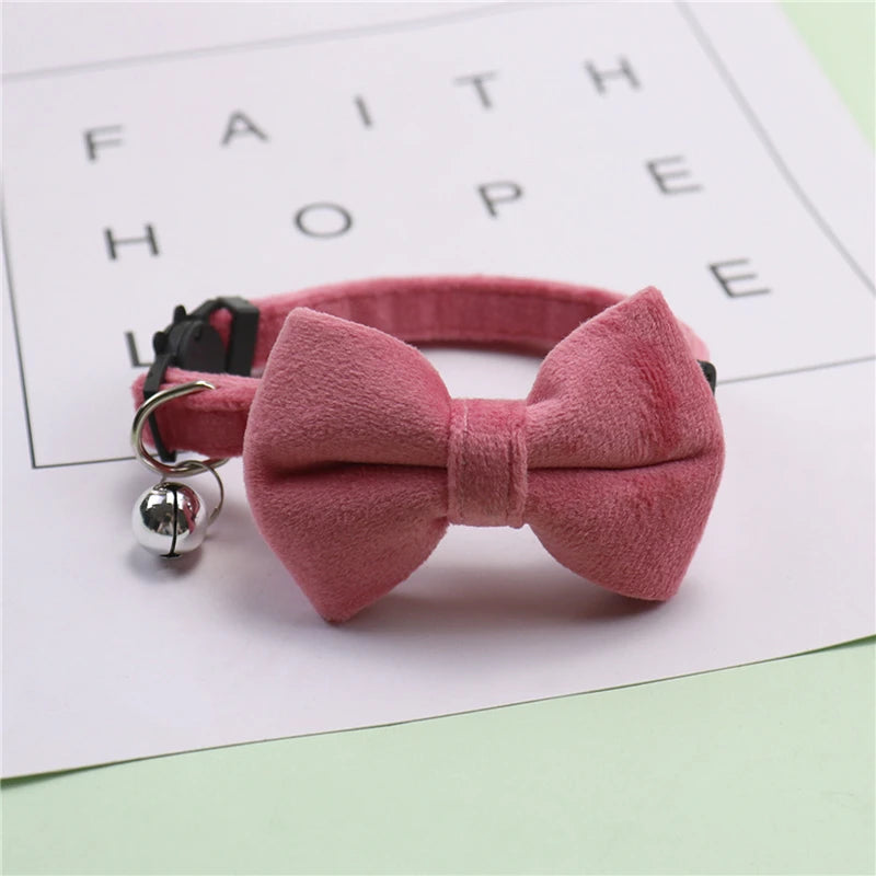 Pet Collars New Pet Bow Bell Collars Cute Cat Collars Pet Supplies Multicolor Adjustable Pets Dressing Tool Pets Accessories