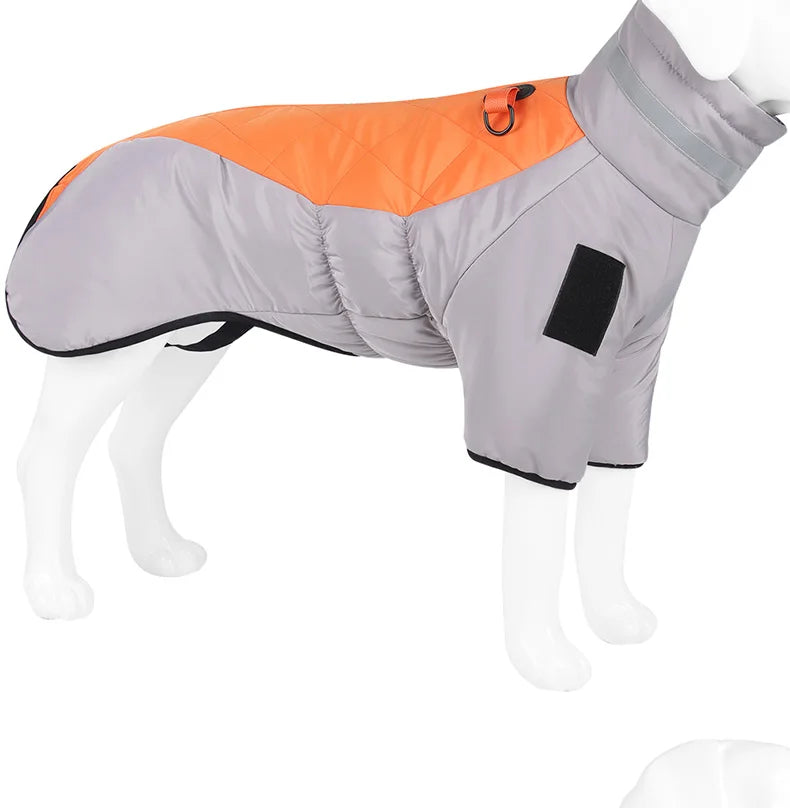 Winter Warm Dog Down Jacket Waterproof Large Dog Coat Reflection High Collar Pet Clothing for Medium Large Dogs Golden Retriever