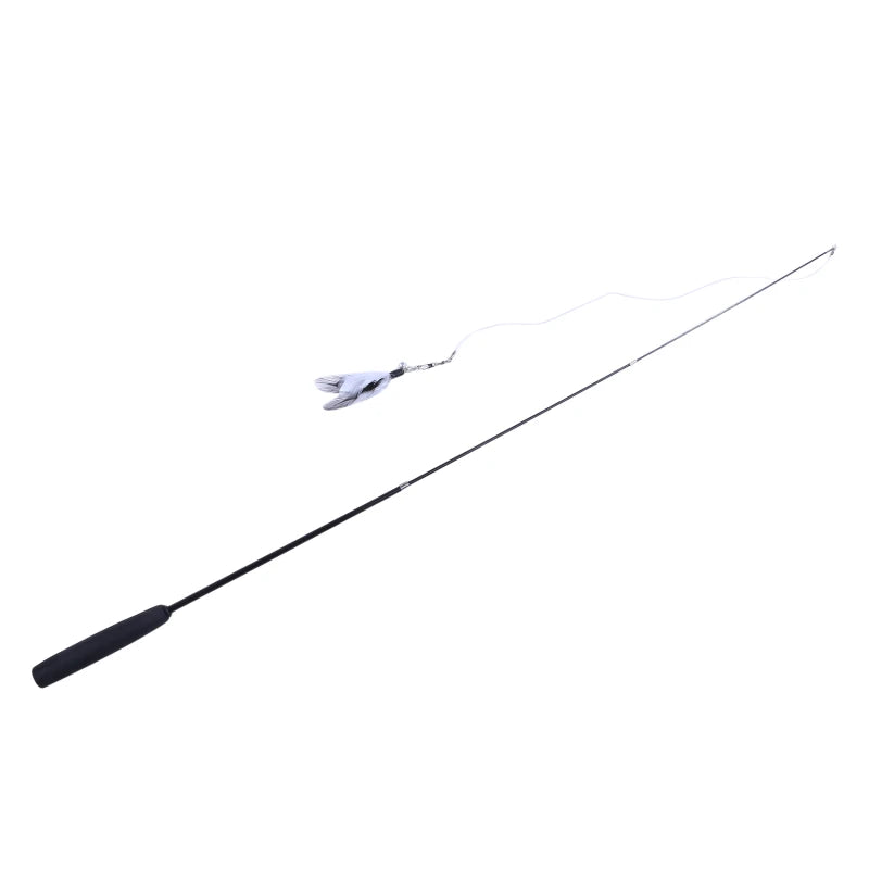 Pet Cat Toy Super Long Three Section Telescopic Rod Cat Teaser Stick Feather Replacement Head Cat Teaser Supplies New