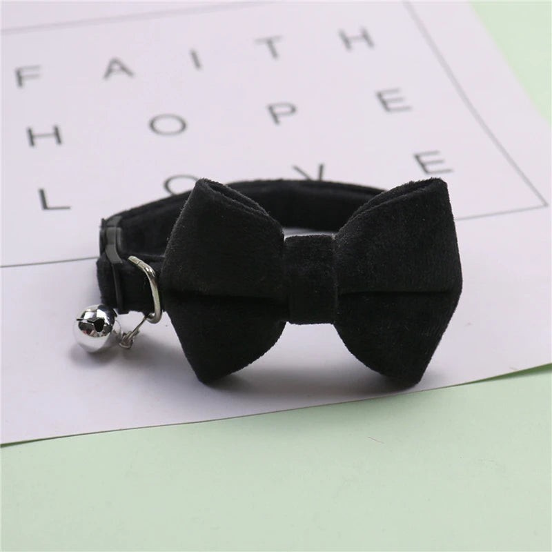 Pet Collars New Pet Bow Bell Collars Cute Cat Collars Pet Supplies Multicolor Adjustable Pets Dressing Tool Pets Accessories