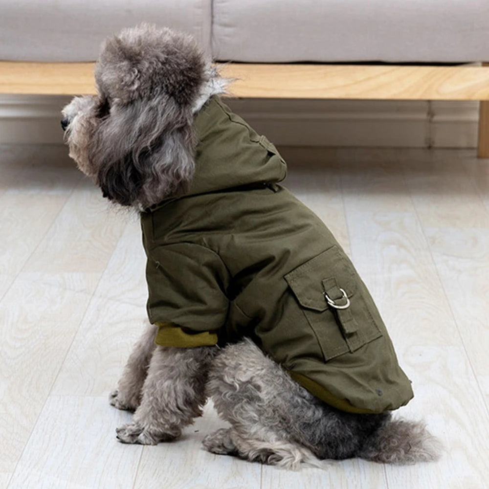 Winter Warm Puppy Jacket, Thicken Hoodie Dog Coat for Small Medium Dogs Chihuahua Yorkies, Cute Pet Clothing
