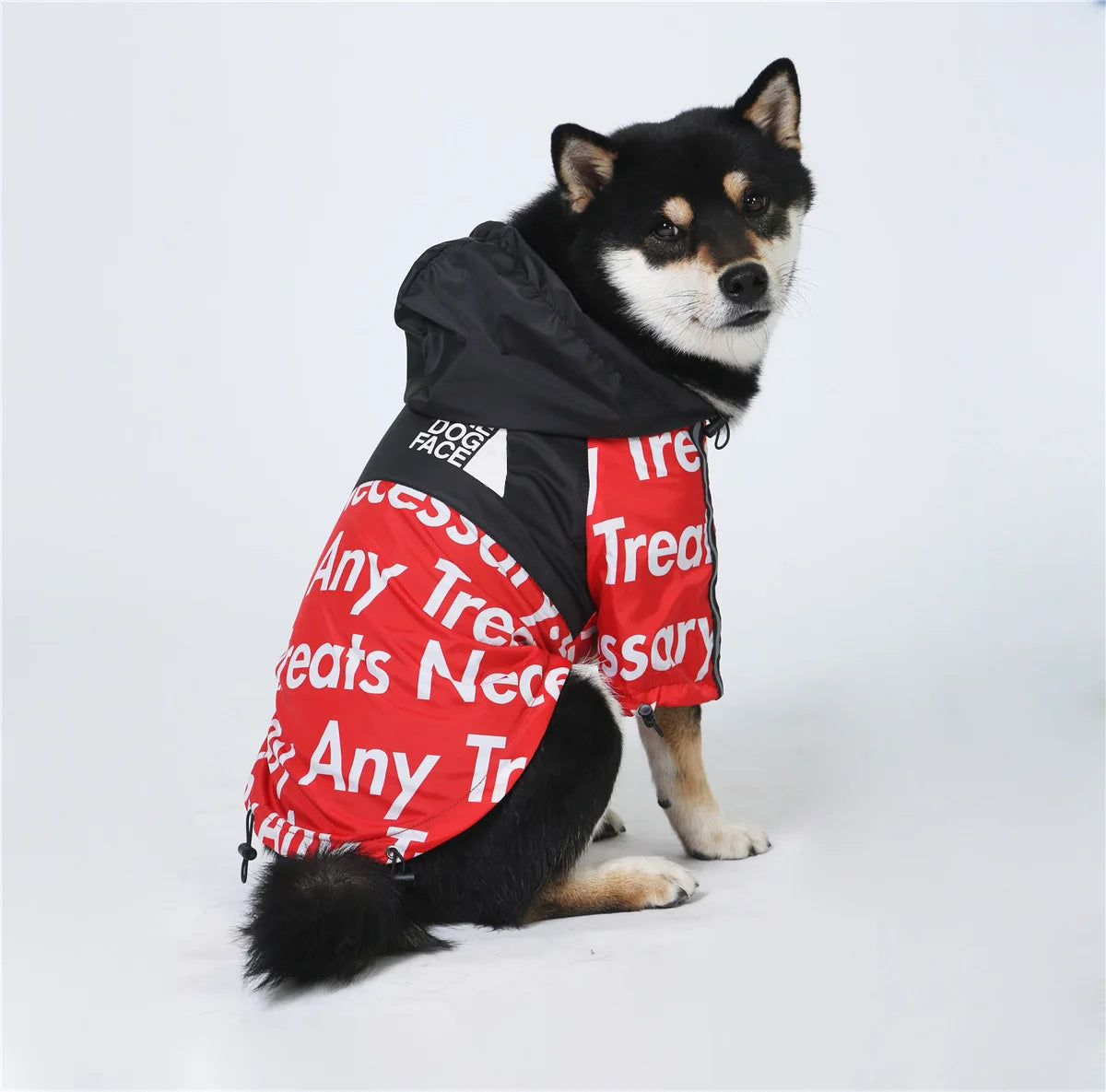 Luxury Designer Dog Clothes S-5XL Teddy French Bull Pitbull Dog Jacket Waterproof Rain Coat Pet Clothing