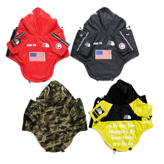 Luxury The Dog Face Pet Rain Coat Waterproof S-5XL Breathable Mesh Lining Pet Clothing 2 Legged Pet Hoodies