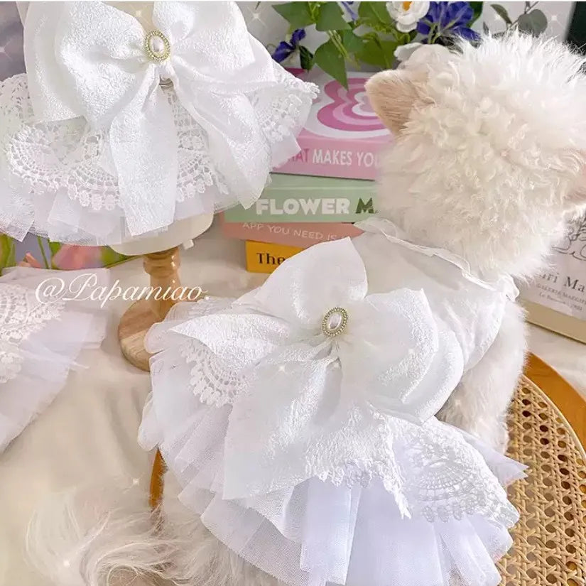Luxury Princess Cat Wedding Dress Skirt Dog Dresses for Small Dogs Pet Clothing Costume Puppy Supplies Skirt ropa para perros