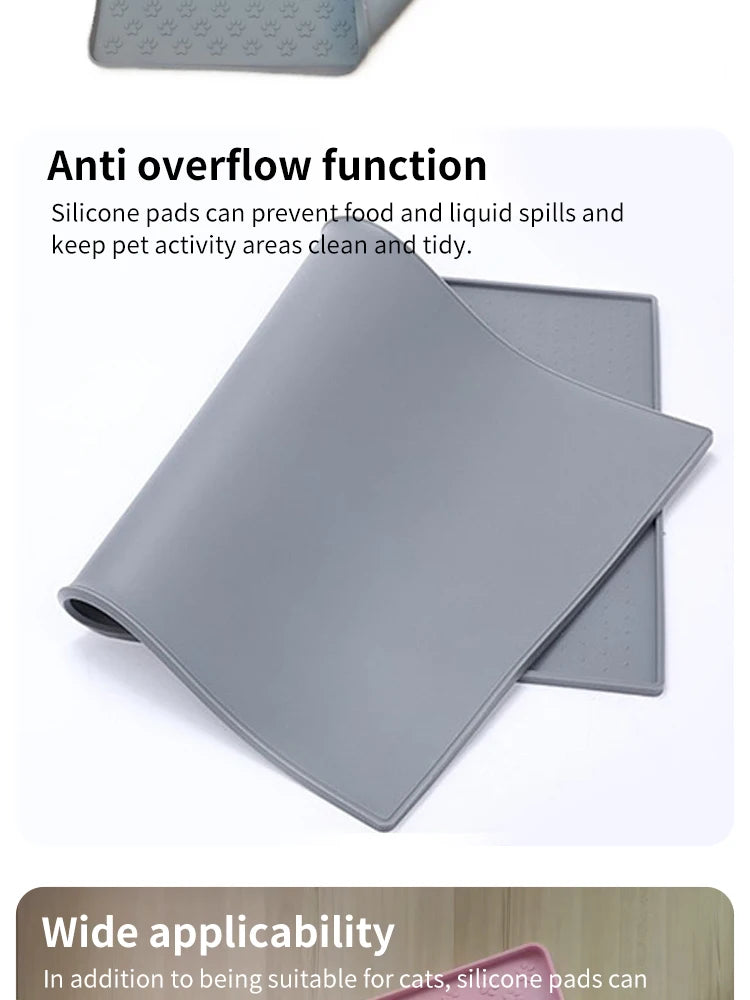 Pet Placemat Nonspill Easy to Clean Foldable Cat and Dog Feeding Mat Silicone Non-slip Waterproof Pet Mat