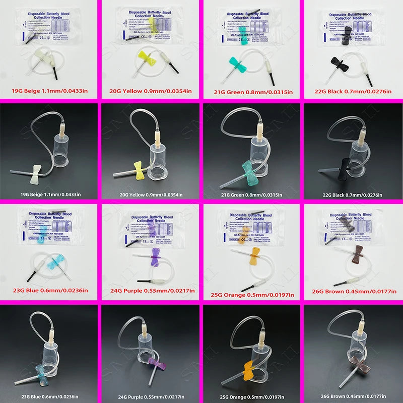 50pcs/lot Disposable Butterfly Blood Collection Needle double wing type Blood Collection Needle Pet Care Room Cat Dogs Animal