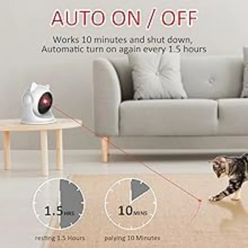 ATUBAN Automatic Cat Laser Toys, Interactive Cat Toys Built-in Real Motion Sensor, Multi-Angle Adjustable Rechargeable Pet Toys