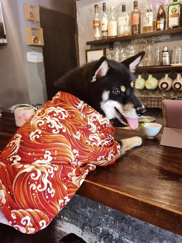 Japanese Style Pet Kimono Spring Summer Clothes for Cats And Dogs Small to Medium Size Shiba Inu Corgi Puppy Costume Outfit