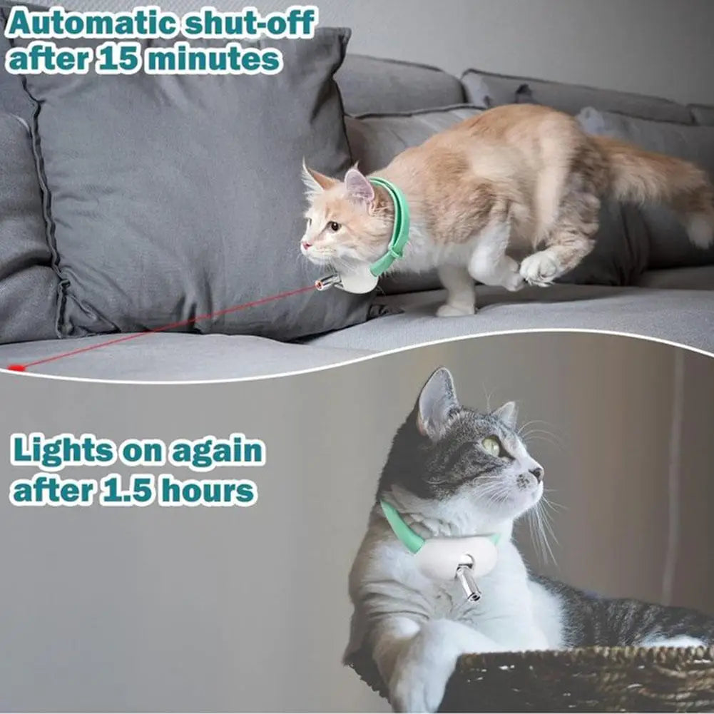 Smart Laser Cat-teasing Collar Laser Rechargeable Auto Infrared Interactive Pet Kitten Toys for Relieve Anxiety Pet Supplies