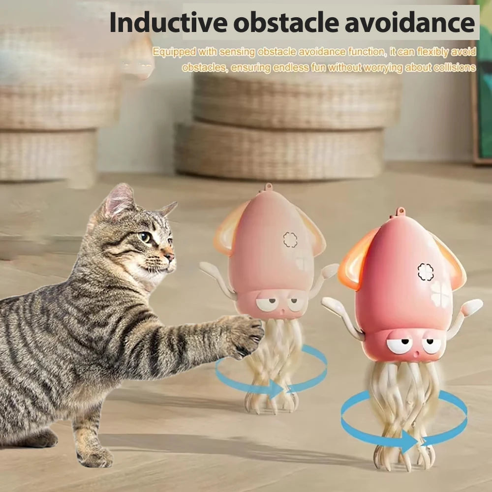 Interactive Cat Toy Electric Automatic Moving Dancing Octopus Sound and Light Pet Toys Cartoon Interactive Cat Toy
