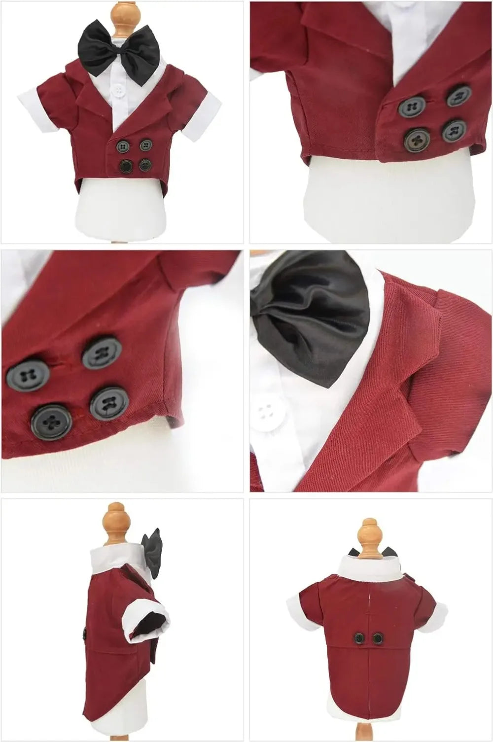 Halloween Dog Costume Pet Formal Tuxedo Dress & Wedding Suit Big Dog Clothes with Black Bow Cosplay Large Pet Clothing for Party